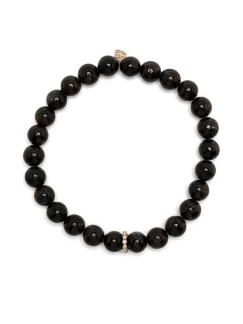 Sydney Evan 14kt yellow gold hypersthene bead bracelet Black CJP1701Y2468M