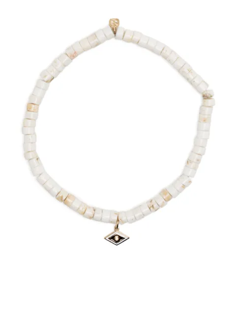 Sydney Evan 14kt yellow-gold Evil Eye beaded bracelet White CKE1463COY8514M