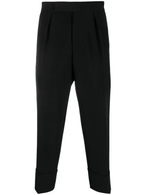 SAPIO pleat-detail wool-cotton tailored trousers Black N8
