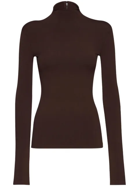 Ferragamo roll-neck cashmere-blend jumper Brown 765133