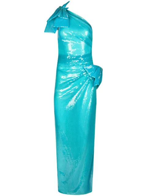 Nina Ricci sequinned asymmetric gown Blue 23ACRO035PL0437U4484