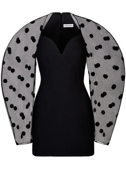 Nina Ricci Candy long-sleeve tulle minidress Black 23ACRO006AC0123U9000