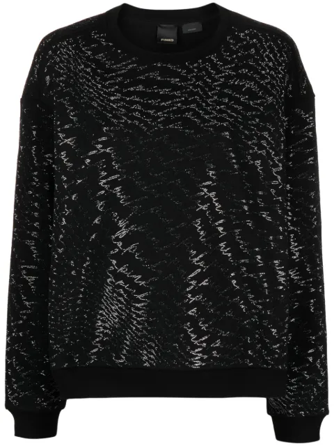 PINKO crystal-embellished crew-neck sweatshirt Black 102199A1B5Z99