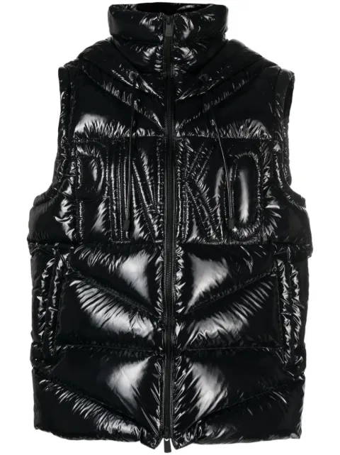 PINKO logo-embossed puffer gilet Black 101594A11LZ99