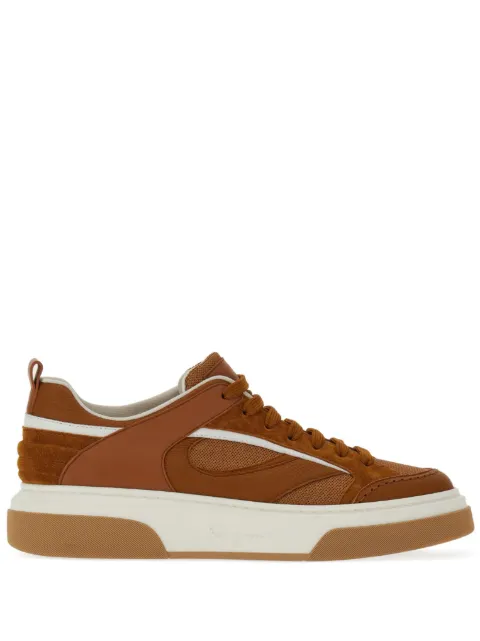Ferragamo quilted panelled-design sneakers Brown 762721