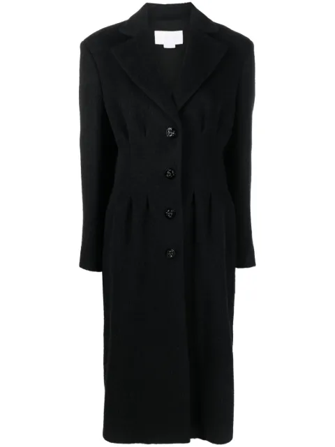 Genny pleat-detail single breasted coat Black 75AAT910N0162