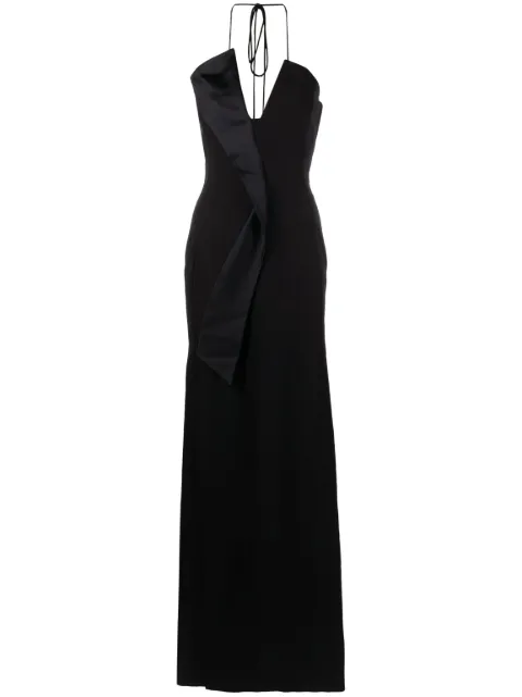 Genny V-neck sleeveless long dress Black 75AAO439N0115
