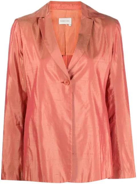 Romeo Gigli Pre-Owned 1990s taffeta single-breasted jacket Orange RGIG280X