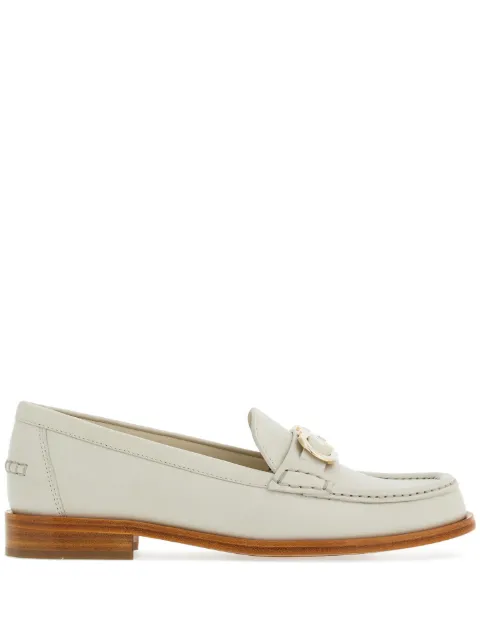 Ferragamo Gancini leather loafers White 764200