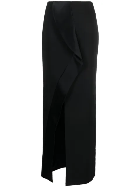 Genny high-waisted draped-detail skirt Black 75AAE305N0115