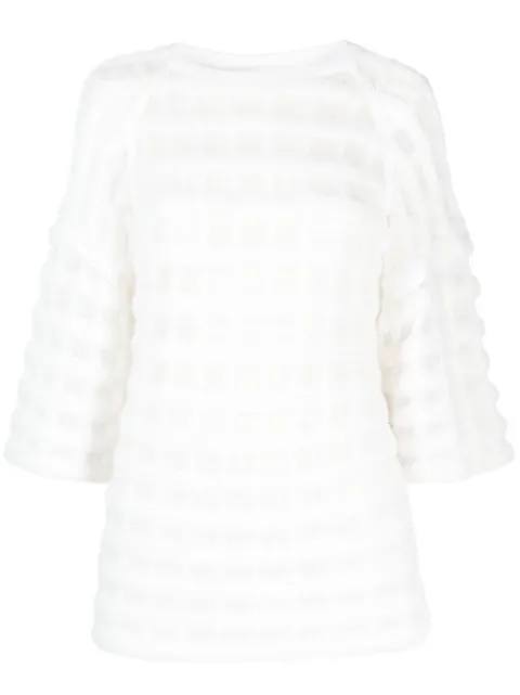 Genny fleece-texture wool knitted top White 75AJF875CMCML