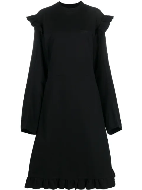 VETEMENTS ruffle-detail midi dress Black WE54DR140B
