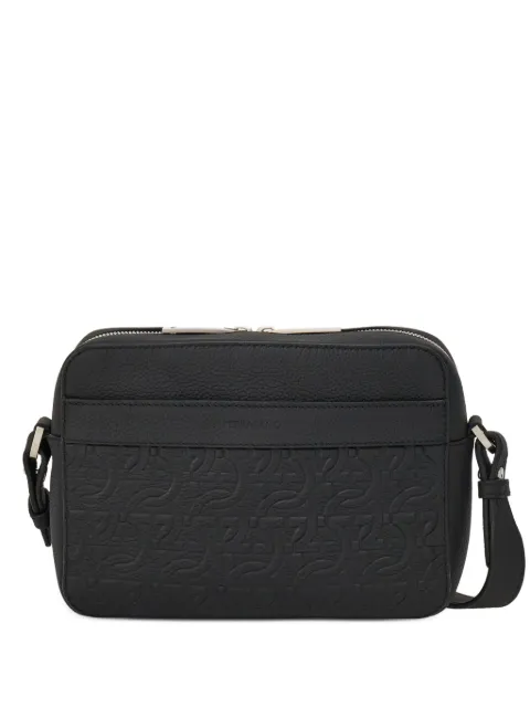 Ferragamo embossed Gancini crossbody bag Black 763359