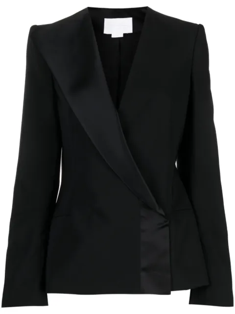 Genny single-breasted asymmetric-lapel blazer Black 75AAQ518N0115