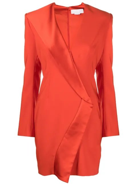 Genny satin-trimmed tailored minidress Red 75AAO423N0115