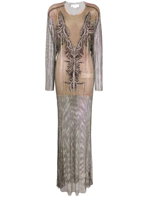 Genny rhinestone-embellished long dress Black 75AJO498N0165