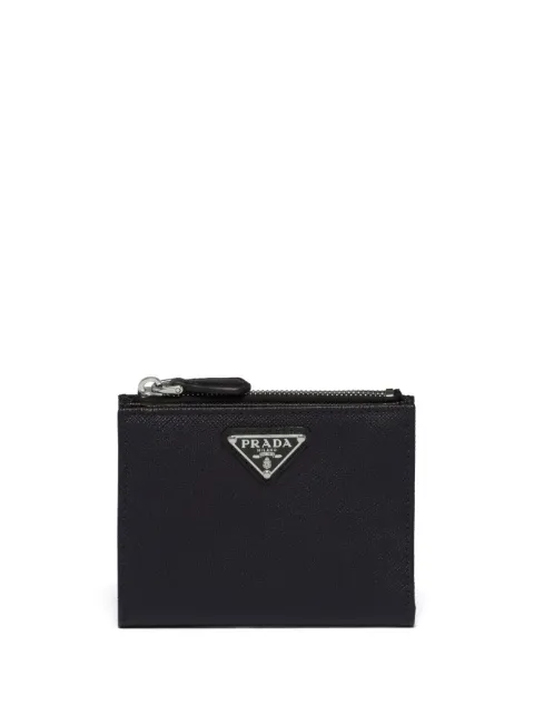 Prada triangle-logo saffiano leather wallet Black 1ML050QHH