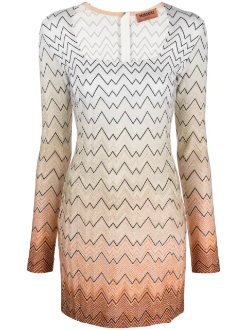 Missoni zigzag intarsia-knit minidress Neutrals DS23WG3CBR00P1