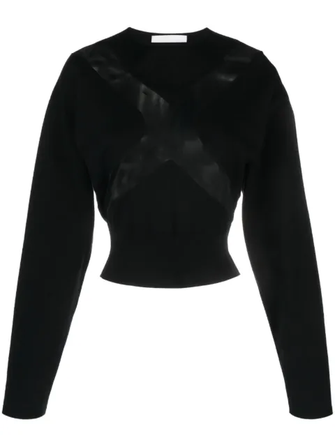 Genny sheer-panelling cotton T-shirt Black 75AJF868CMFRR
