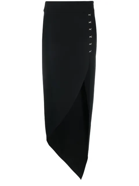 Genny crystal-detailing asymmetric maxi skirt Black 75AJE378N0115