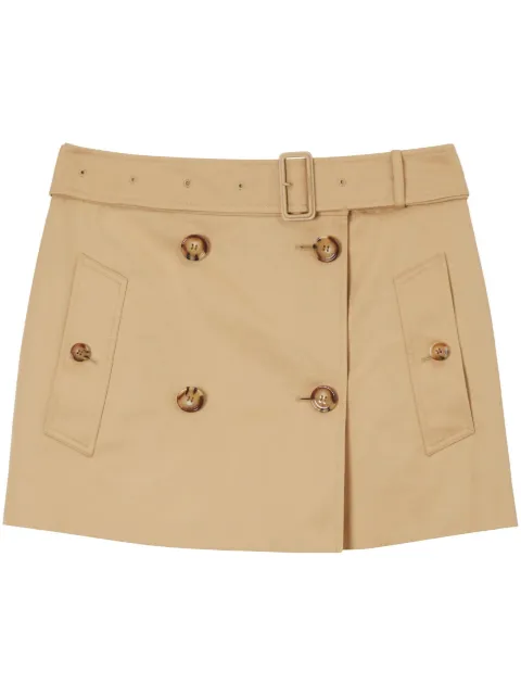 Burberry Gabardine Trench cotton miniskirt Neutrals 8071196