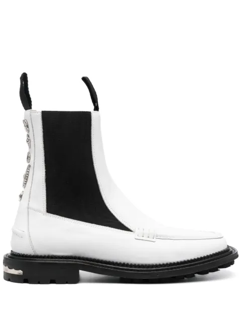 Toga Virilis charm-detail ankle leather boots White AJ1254