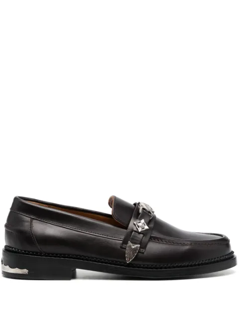 Toga Virilis logo-engraved leather loafers Brown AJ826