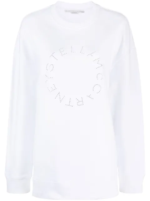 Stella McCartney rhinestone-embellished logo sweatshirt White 6J02063SPX37