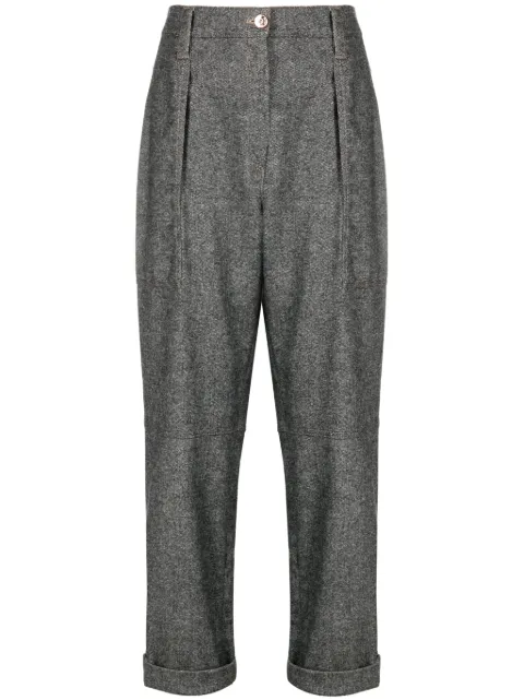 Brunello Cucinelli cropped wool-blend trousers Grey MB104P8454C001