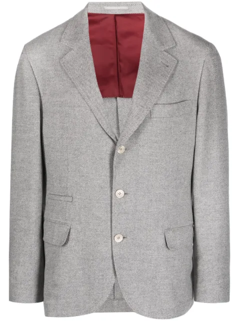 Brunello Cucinelli single-breasted notched-lapels blazer White MY4087BTDC503