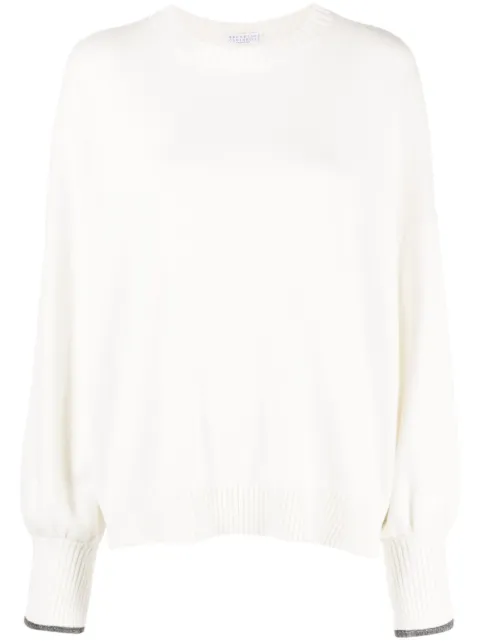 Brunello Cucinelli crew-neck cashmere jumper White M12718110C159