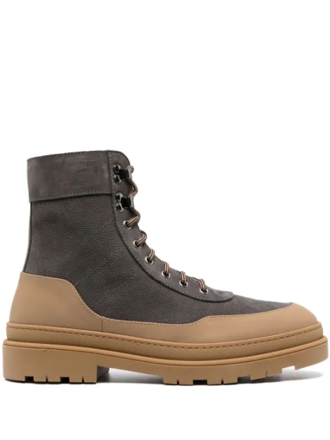 Brunello Cucinelli lace-up leather boots Grey MZUUDHI788CYC03