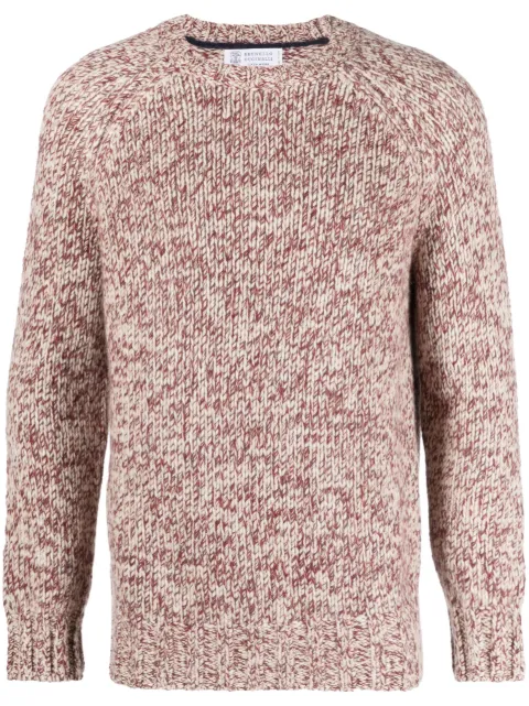 Brunello Cucinelli crew-neck chunky-knit jumper Red M3639100C1207