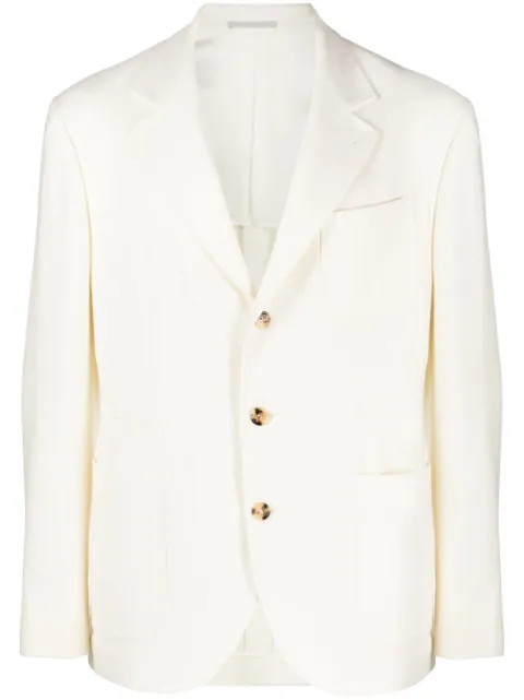 Brunello Cucinelli single-breasted wool-blend blazer White MY4087BNDCFD73