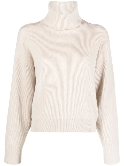 Brunello Cucinelli ribbed-knit wool-blend jumper Neutrals M16129313C9504