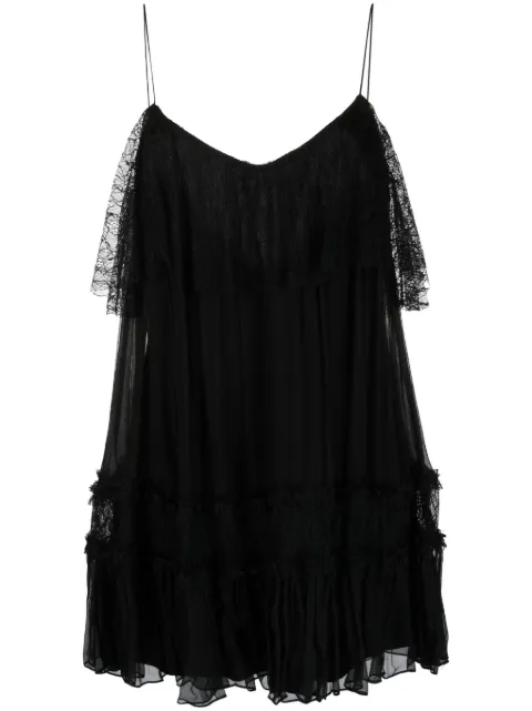 NISSA sleeveless silk mini dress Black RS14727BLACK