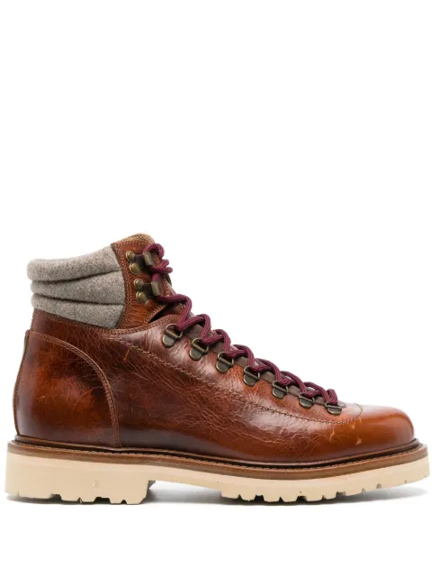 Brunello Cucinelli padded ankle lace-up boots Brown MZUWAFS890CML11