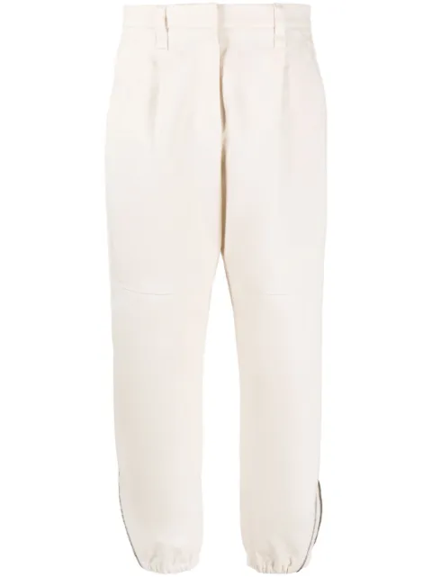 Brunello Cucinelli balloon-leg cotton trousers Neutrals MB017P8485C7365