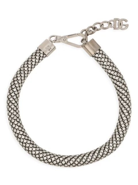 Dolce & Gabbana rhinestone-embellished tubular choker Silver WNP8S1W1111