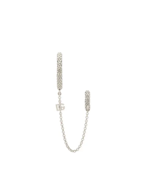 Dolce & Gabbana logo-lettering crystal-embellished earrings Silver WEP8S1W1111