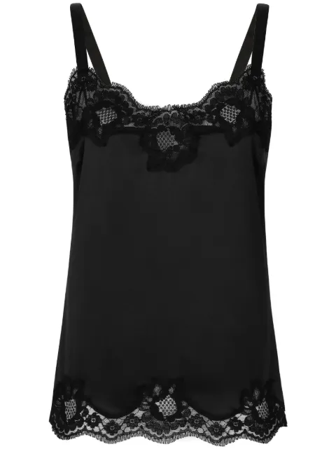 Dolce & Gabbana lace-trim cami top Black O7A00TONO13