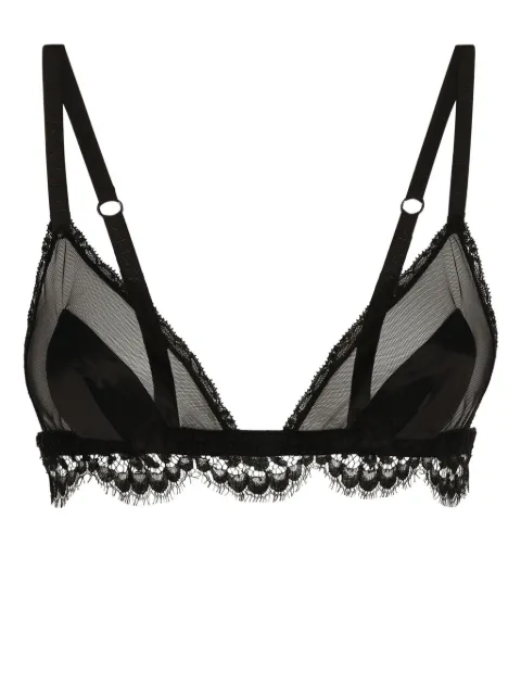 Dolce & Gabbana lace-detailing semi-sheer bra Black O1E31TONN35