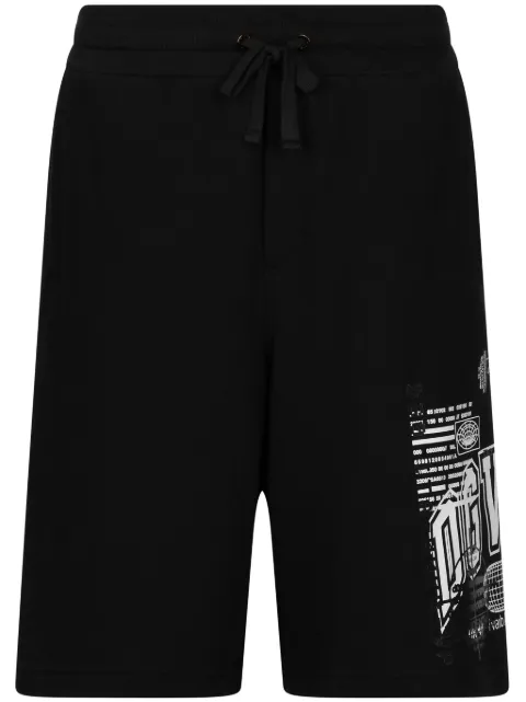 Dolce & Gabbana DGVIB3 logo-print cotton track shorts Black GZ5EATG7K3I