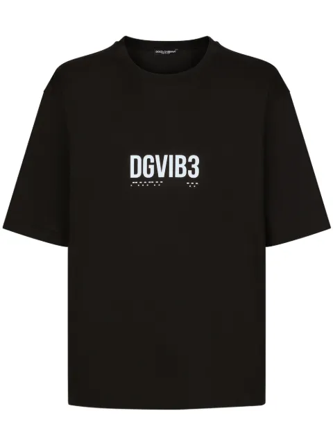 Dolce & Gabbana DGVIB3 slogan-print cotton T-shirt Black G8PB8TG7K3F