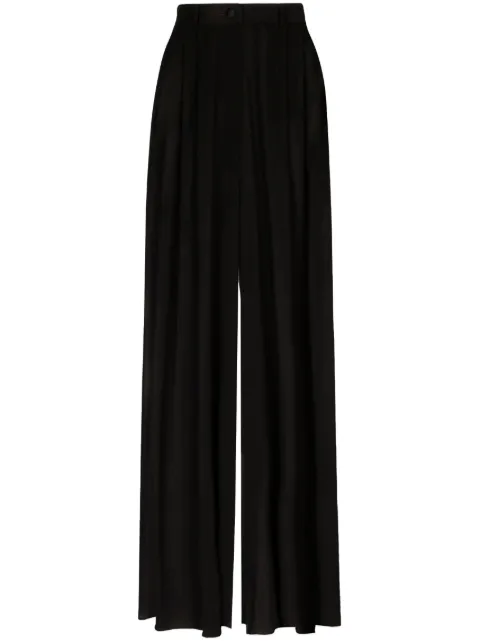 Dolce & Gabbana wide-leg stretch-silk trousers Black FTC0WTFUAA1