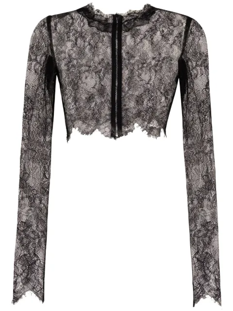 Dolce & Gabbana sheer lace cropped top Black F780MTHLM9J