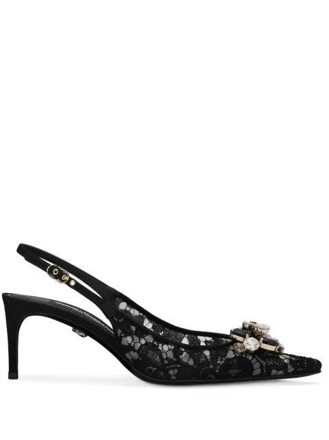 Dolce & Gabbana Rainbow Lace slingback pumps Black CG0711AQ074