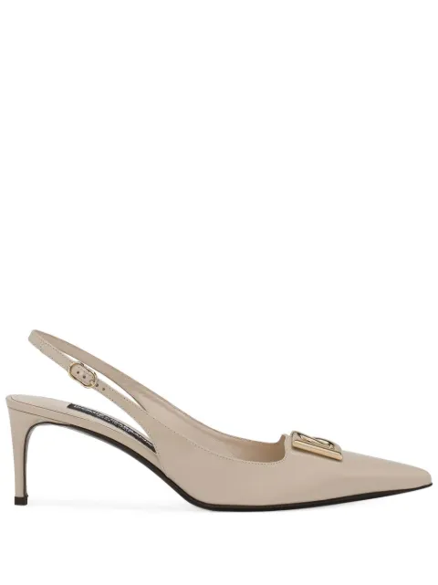 Dolce & Gabbana polished calfskin slingbacks Neutrals CG0710A1037