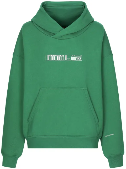 Dolce & Gabbana DGVIB3 graphic-print cotton hoodie Green G9AKPTG7K3E