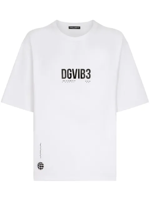 Dolce & Gabbana DGVIB3 logo-print cotton T-shirt White G8PB8TG7K3F